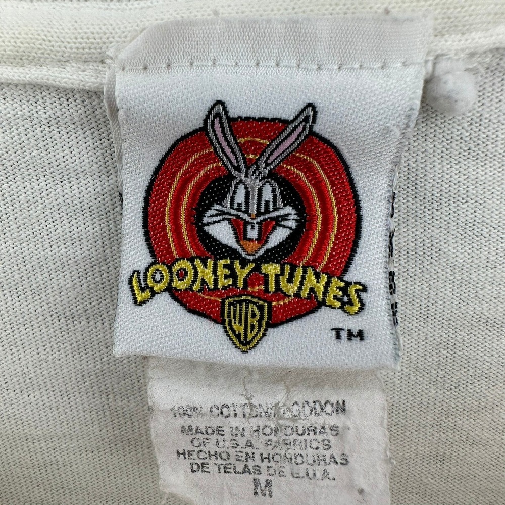 1998 Looney Tunes Tweety Bird Warner Bros White Shirt SZ M VTG 90s USA Baggy - Picture 4 of 11